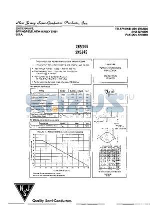 2N5344 datasheet - 1 AMPERE POWER TRANSISTORS PNP SILICON