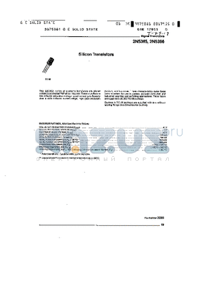 2N5365 datasheet - SILICON TRANSISTORS