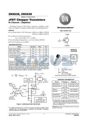 2N5369RLRAG datasheet - JFET Chopper Transistors N-Channel - Depletion