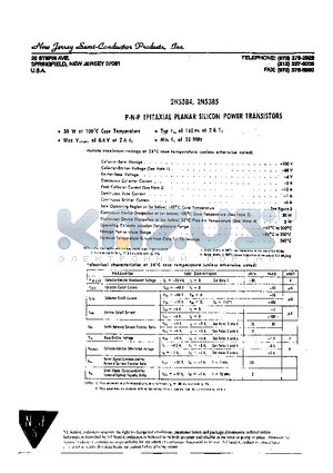 2N5384 datasheet - P-N-P EPITAXIAL PLANAR SILICON POWER TRANSISTORS