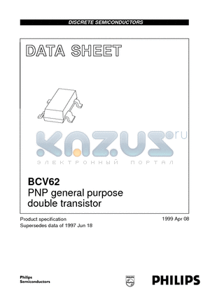 BCV62 datasheet - PNP general purpose double transistor