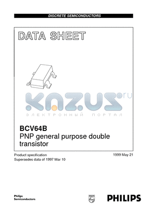 BCV64 datasheet - PNP general purpose double transistor