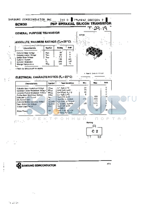 BCW30 datasheet - PNP EPITAXIAL SILICON TRANSISTOR