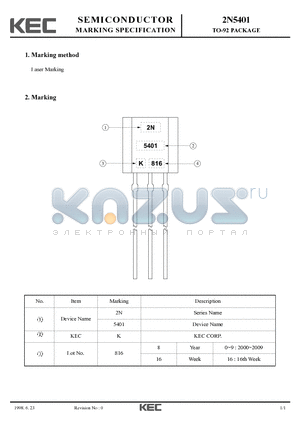 2N5401_98 datasheet - TO-92 PACKAGE