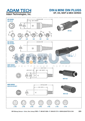 DP-002 datasheet - DIN & MINI DIN PLUGS DP, DS, MDP & MDS SERIES