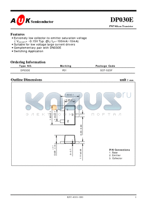 DP030E datasheet - PNP Silicon Transistor