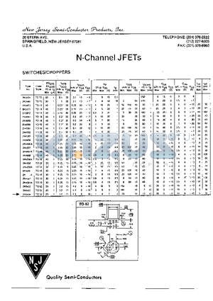 2N5432 datasheet - N-CHANNEL JFETS