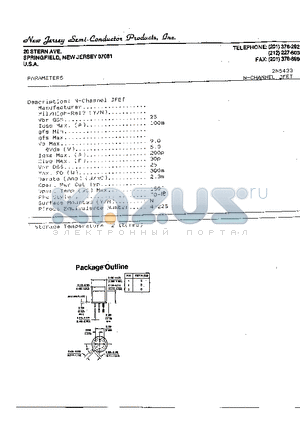 2N5433 datasheet - N-CHANNEL JFET