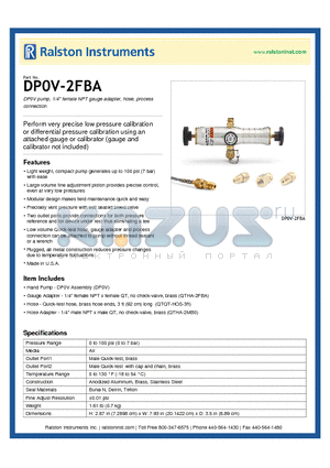 DP0V-2FBA datasheet - DP0V pump