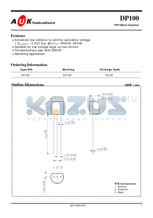 DP100 datasheet - PNP Silicon Transistor