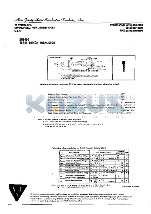 2N5450 datasheet - N-P-N SILICON TRANSISTOR