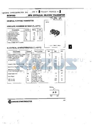 BCW60D datasheet - NPN EPITAXIAL SILICON TRANSISTOR