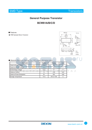 BCW61A datasheet - General Purpose Transistor