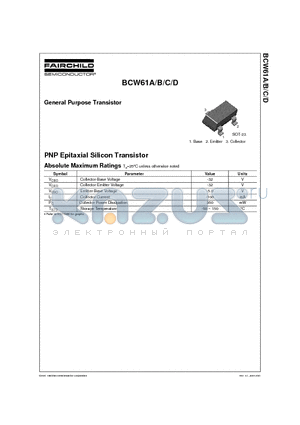 BCW61A_01 datasheet - General Purpose Transistor