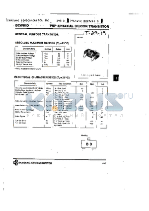 BCW61D datasheet - PNP EPITAXIAL SILICON TRANSISTOR