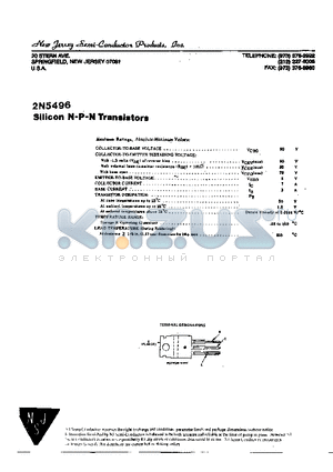 2N5496 datasheet - SILICON N-P-N TRANSISTORS
