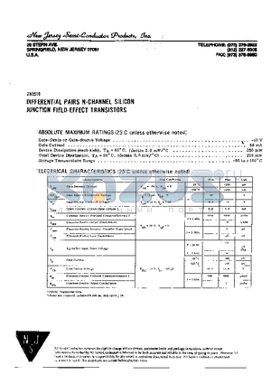 2N5518 datasheet - DIFFERENTIAL PAIRS N-CHANNEL SILICON