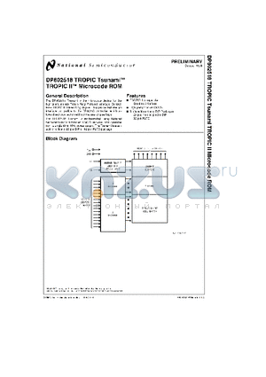 DP802518N datasheet - DP802518 TROPIC TSUNAMI-TM TROPIC II-TM