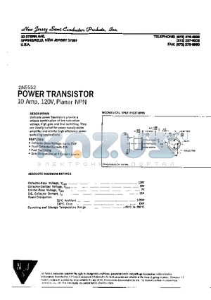 2N5552 datasheet - POWER TRANSISTOR