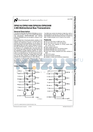 DP8226MJ datasheet - 4-Bit Bidirectional Bus Transceivers