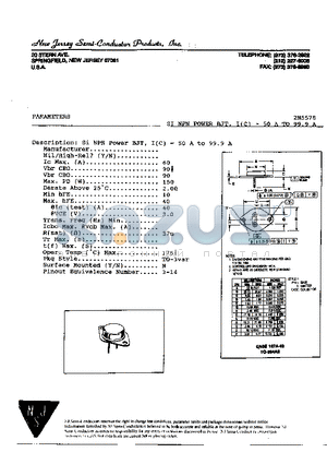 2N5578 datasheet - SI NPN POWER BJT, I(C)