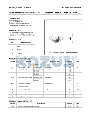 2N5597 datasheet - Silicon PNP Power Transistors