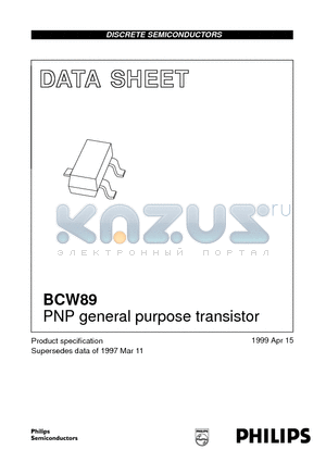 BCW89 datasheet - PNP general purpose transistor