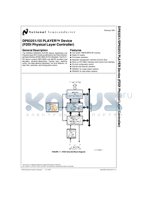DP83251 datasheet - PLAYER Device (FDDI Physical Layer Controller)