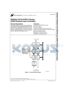 DP83255AVF datasheet - PLAYER Device (FDDI Physical Layer Controller)