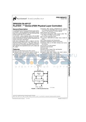 DP83256VF-AP datasheet - PLAYERa Device (FDDI Physical Layer Controller)