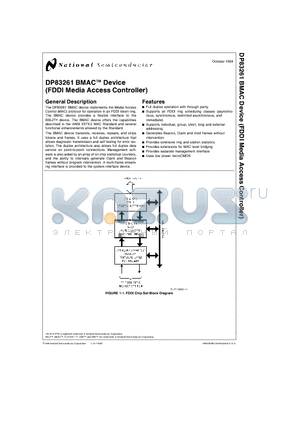 DP83261AVF datasheet - BMAC Device (FDDI Media Access Controller)