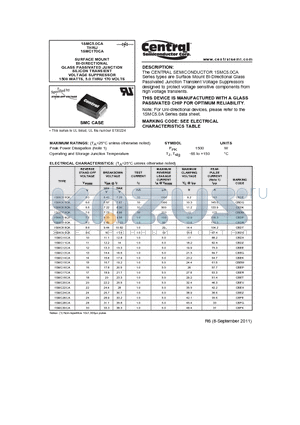 1SMC13CA datasheet - SURFACE MOUNT BI-DIRECTIONAL GLASS PASSIVATED JUNCTION SILICON TRANSIENT VOLTAGE SUPPRESSOR 600 WATTS, 5.0 THRU 170 VOLTS