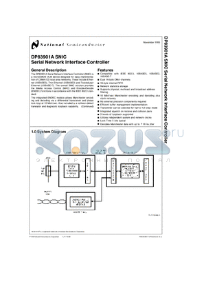 DP83901 datasheet - Serial Network Interface Controller