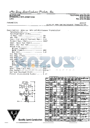 2N5637 datasheet - BIPOLAR NPN UHF/MICROWAVE TRANSISTOR