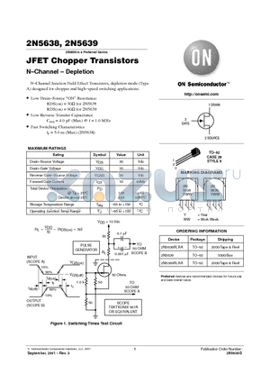2N5638 datasheet - JFET Chopper Transistors