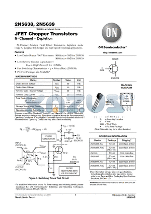 2N5638RLRAG datasheet - JFET Chopper Transistors N-Channel - Depletion
