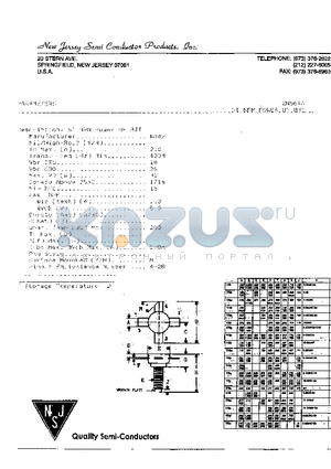2N5646 datasheet - SI NPN POWER HF BJI