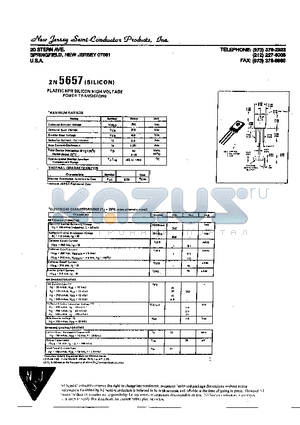 2N5657 datasheet - PLASTIC NPN SILICON HIGH-VOLTAGE POWER TRANSISTORS