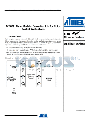 AVR601 datasheet - Atmel Modular Evaluation Kits for Motor Control Applications