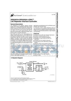 DP83955AV datasheet - LitE Repeater Interface Controller