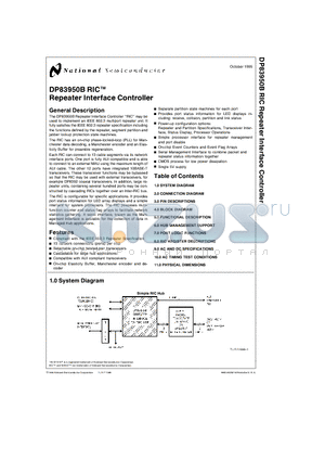 DP83950B datasheet - RIC Repeater Interface Controller