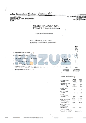 2N5665 datasheet - SILICON PLANAR NPN POWER TRANSISTORS