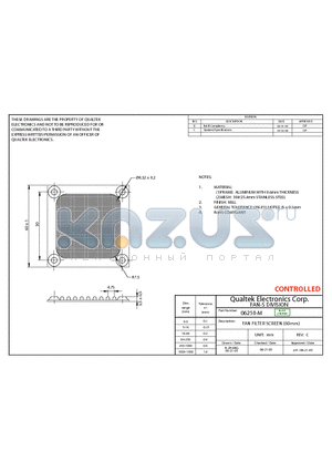 06250-M datasheet - FAN FILTER SCREEN (60mm)