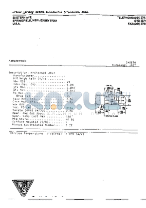 2N5670 datasheet - N-CHANNEL JFET