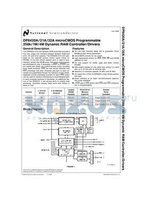 DP8420AV-20 datasheet - microCMOS Programmable 256k/1M/4M Dynamic RAM Controller/Drivers