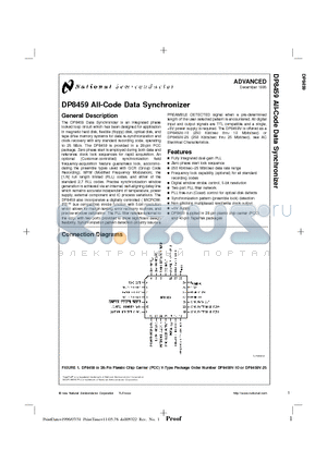 DP8459TP-10 datasheet - All-Code Data Synchronizer