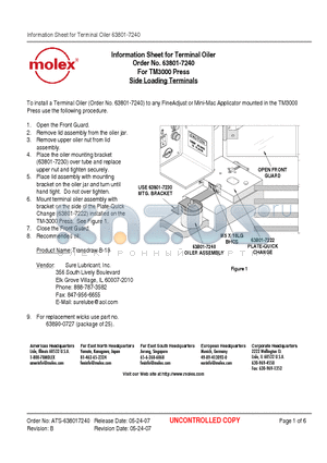 0638017240 datasheet - Information Sheet for Terminal Oiler