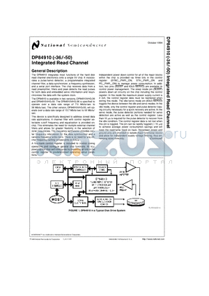 DP84910 datasheet - Integrated Read Channel