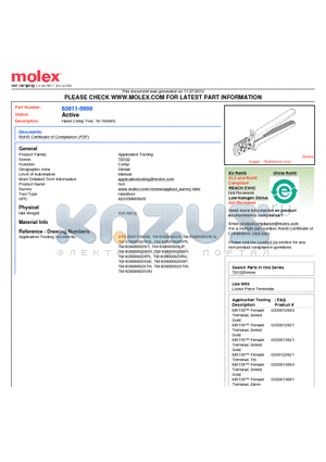 0638115900 datasheet - Hand Crimp Tool, 14-16AWG