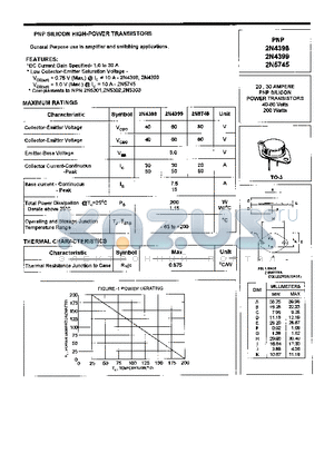 2N5745 datasheet - PNP SILICON HIGH-POWER TRANSISTORS